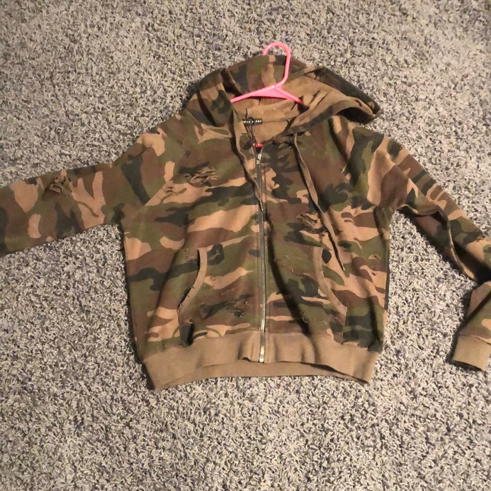 Army sweatshirt with holes